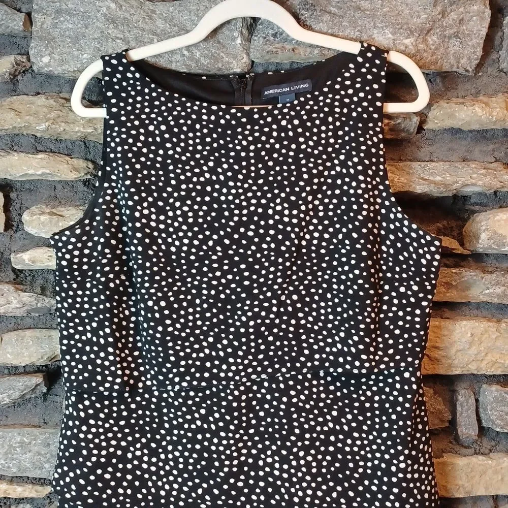 American Living sleeveless black  and white dress sz 14
